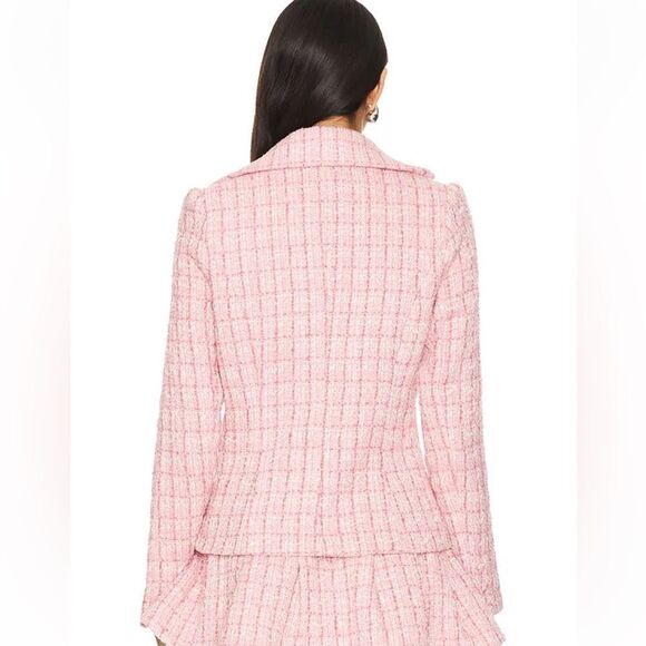 NWT More To Come Ashtyn Tweed Blazer in Baby Pink Revolve S - Picture 5 of 11